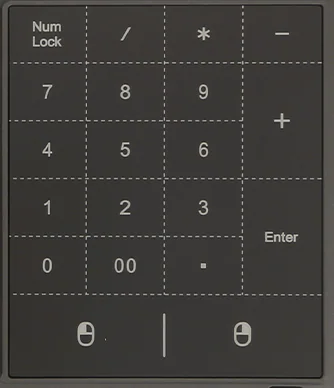 AF01 integrated touchpad and 18-key numeric input panel